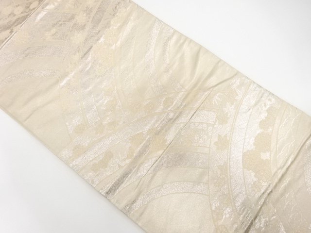 JAPANESE KIMONO / FUKURO OBI / WOVEN ABSTRACT SEIGAIHA & FLOWER